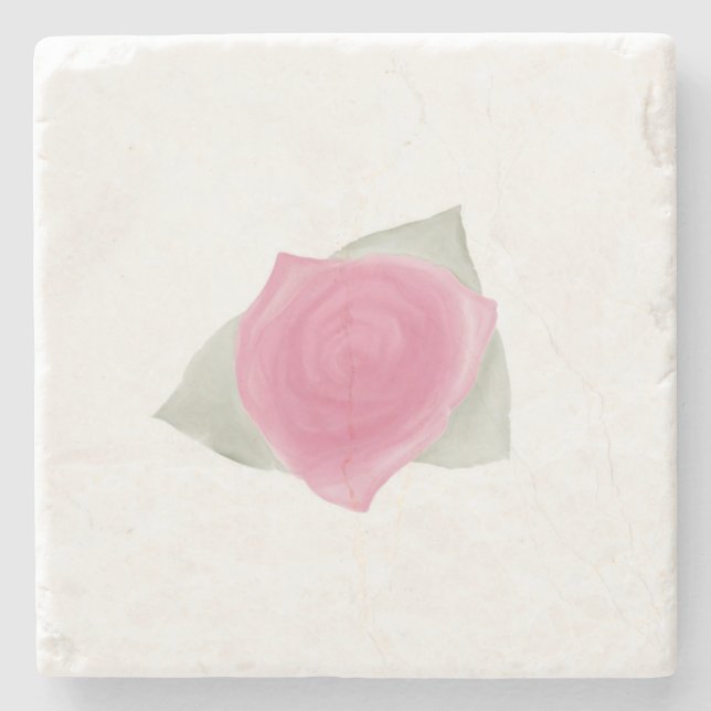 Porta-copo De Pedra Love & Roses (Frente)