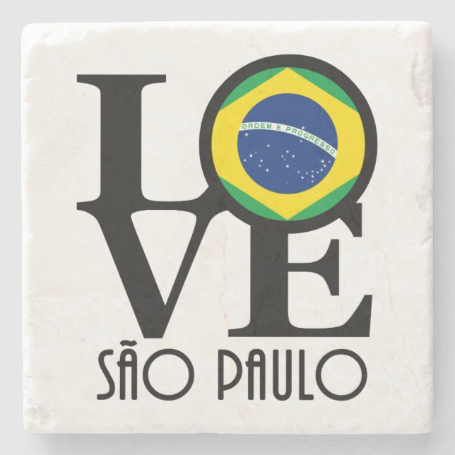 Porta-copo De Pedra LOVE São Paulo (Frente)