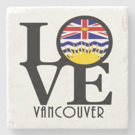 Porta-copo De Pedra LOVE Vancouver (BC Flag)
