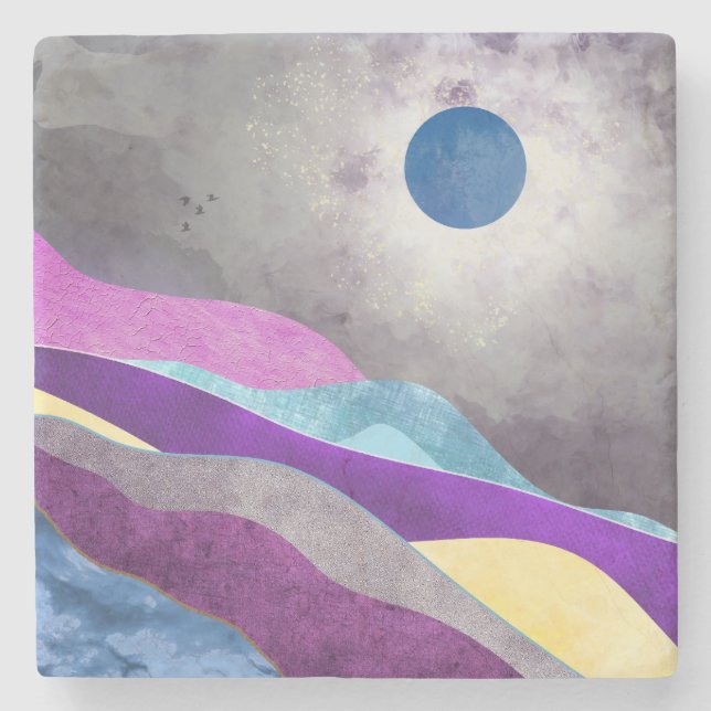 Porta-copo De Pedra Lua Azul (Frente)