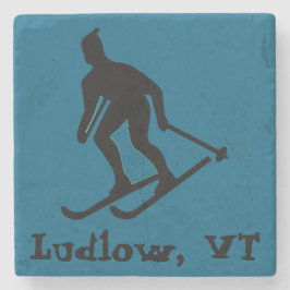 Porta-copo De Pedra Ludlow, VT Ski (Esqui Verde Montanha Vermont)