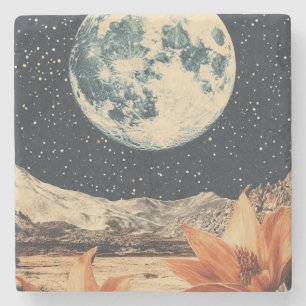 Porta-copo De Pedra Lunar Bloom Over Sandy Peaks