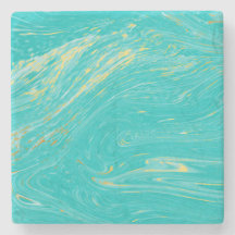 Luxo elegante Marble Dourado design real azul