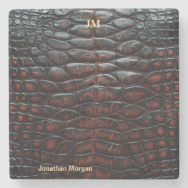 Porta-copo De Pedra Luxury Executive Monogram Premium Leather