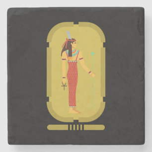 Porta-copo De Pedra Maat On Dourada Cartouche