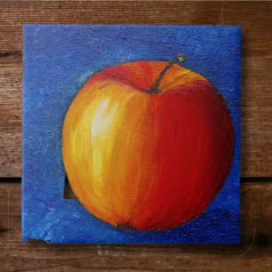 Porta-copo De Pedra Maçã Vermelha - Pintura de Vida Estática
