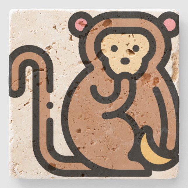 Porta-copo De Pedra Macaco (Frente)