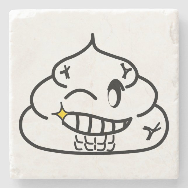Porta-copo De Pedra Macho Poop - Brootsch, PooPoo (Frente)