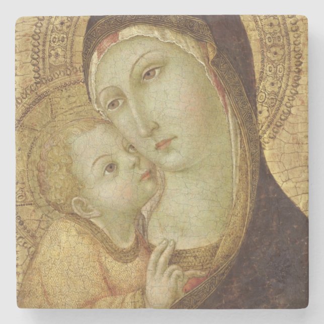 Porta-copo De Pedra Madonna e criança 2 (Frente)