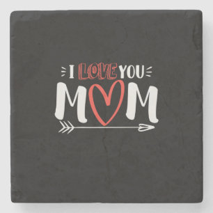Porta-copo De Pedra Madre Art I Love You Mamãe