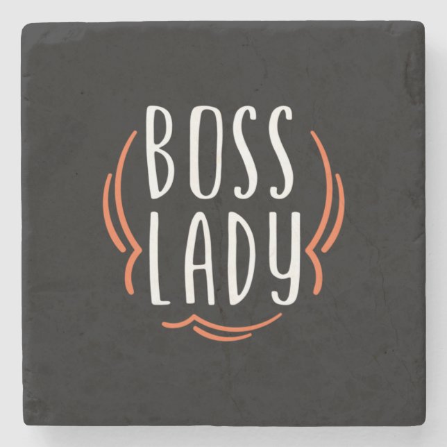 Porta-copo De Pedra Madre Gift Boss Lady (Frente)