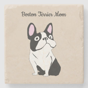 Porta-copo De Pedra Mãe de Boston terrier