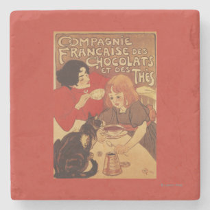 Porta-copo De Pedra Mãe e filha do Co do chocolate e do chá