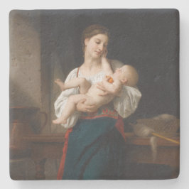 Porta-copo De Pedra Mãe e Filho (por Bouguereau)