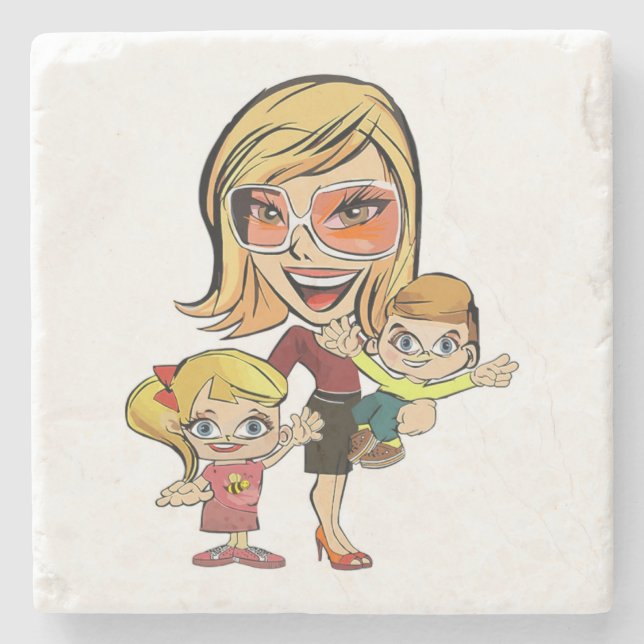 PORTA-COPO DE PEDRA MÃE E FILHOS (Frente)
