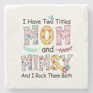 Porta-copo De Pedra Mãe E Mimsy Aniversário Floral
