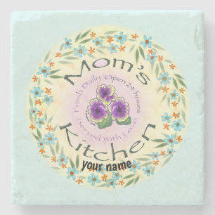 Porta-copo De Pedra Mães Kitchen personalizado
