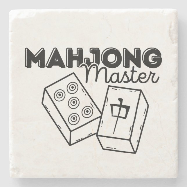 Porta-copo De Pedra Mahjong Master (Frente)