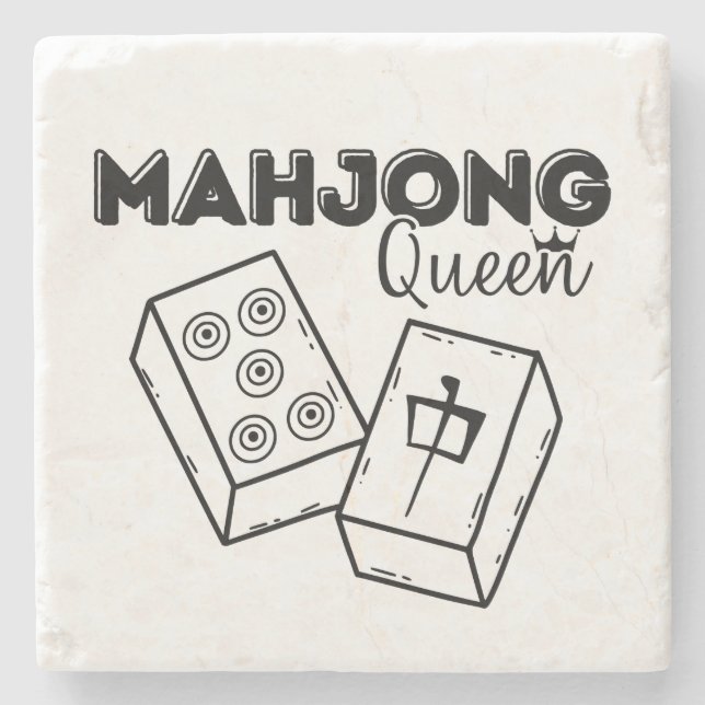 Porta-copo De Pedra Mahjong Queen (Frente)