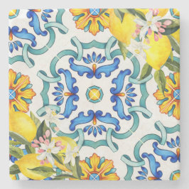 Porta-copo De Pedra Majolica azulejos limões chás de panela favoritos