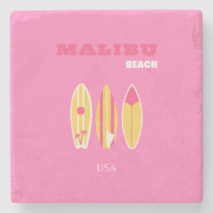 Porta-copo De Pedra Malibu, Malibu Beach, California, Preppy, Pink