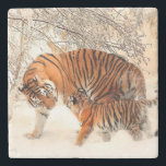 Porta-copo De Pedra Mamãe e Baby Tiger<br><div class="desc">Mãe e Tigre Bebê na Neve São cinco horas em algum lugar; mexa um pouco de magia e sirva suas bebidas em portas copos de pedra na moda. O seu design, monograma ou texto vai ficar incrível e você ainda pode escolher entre 4 tipos de pedra! Com acabamento protetor de...</div>