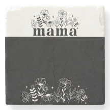Mamãe Flor Silvestre Minimalista Preto e Branco