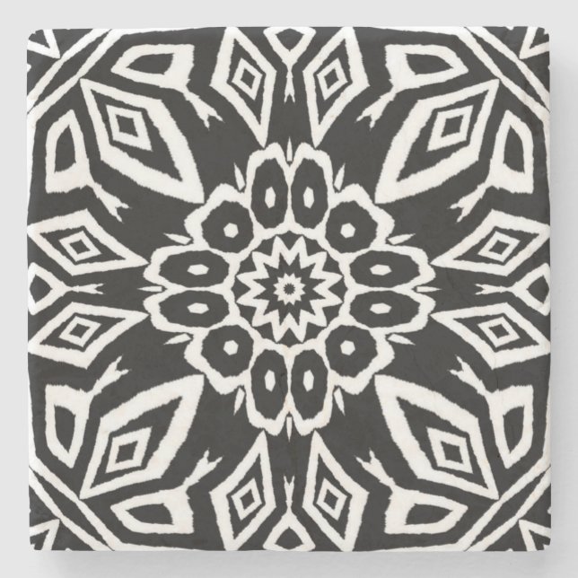 Porta-copo De Pedra Mandala da Meia-Noite (Frente)