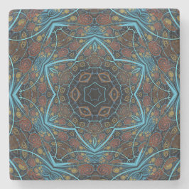 Porta-copo De Pedra Mandala Rosette Boho Bohemian Style Dandy Pattern