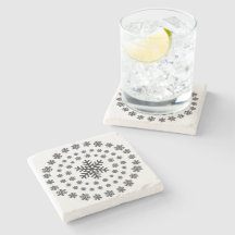 Mandalas de Flocos de Neve Preto e Branco Minimali