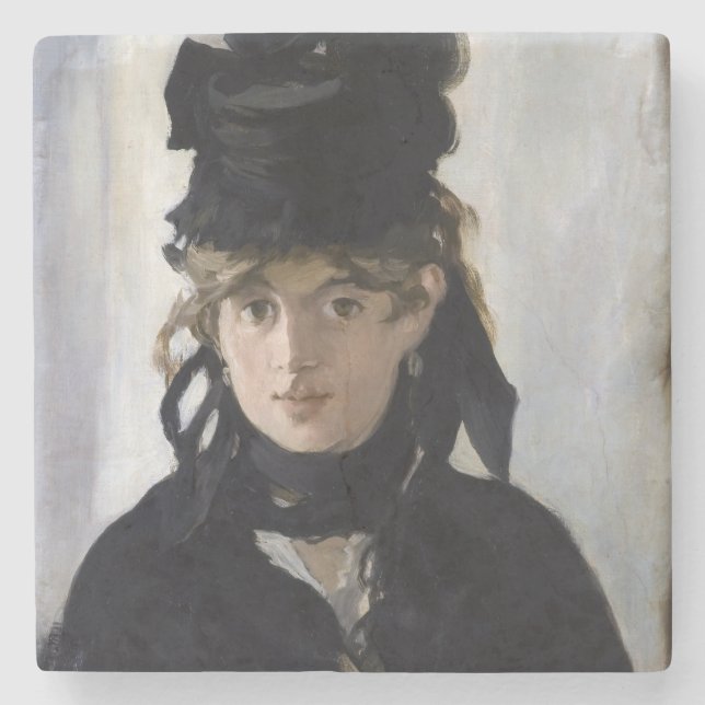 Porta-copo De Pedra Manet - Berthe Morisot com um buquê de violetas (Frente)
