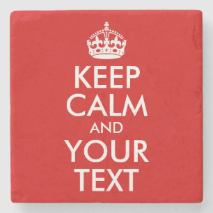 Porta-copo De Pedra Mantenha calma e seu texto
