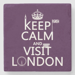 Porta-copo De Pedra Mantenha calmo e visita Londres