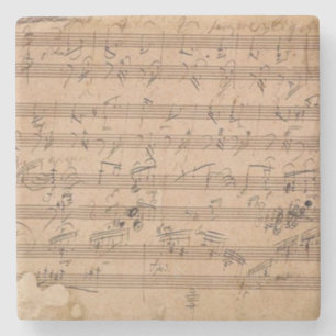 Porta-copo De Pedra Manuscrito da música da sonata de Beethoven
