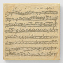 Porta-copo De Pedra Manuscrito da música de Bach Partita para o