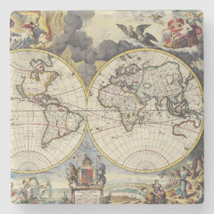 Porta-copo De Pedra Mapa antigo antigo inspirado (4)