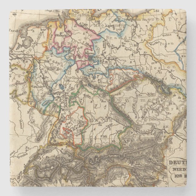 Porta-copo De Pedra Mapa da Europa Oriental (Frente)