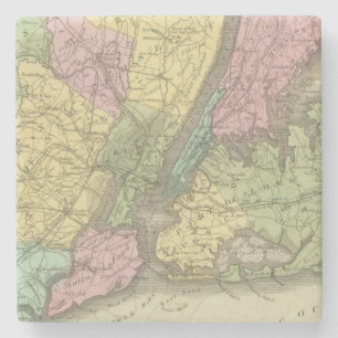 Porta-copo De Pedra Mapa da New York