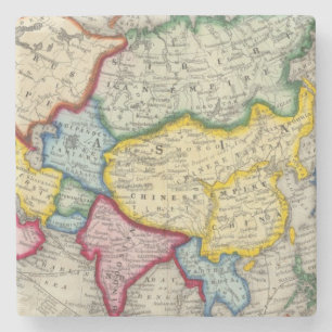 Porta-copo De Pedra Mapa de Ásia