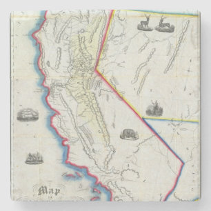 Porta-copo De Pedra Mapa de Califórnia