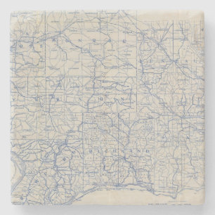 Porta-copo De Pedra Mapa de estradas da bicicleta de Wisconsin
