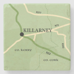 Porta-copo De Pedra Mapa de estradas de Ireland do Kerry do condado de