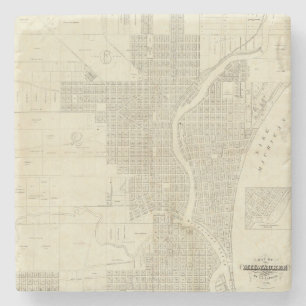 Porta-copo De Pedra Mapa de Milwaukee