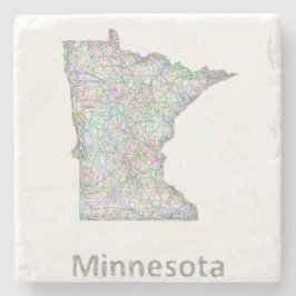 Porta-copo De Pedra Mapa de Minnesota