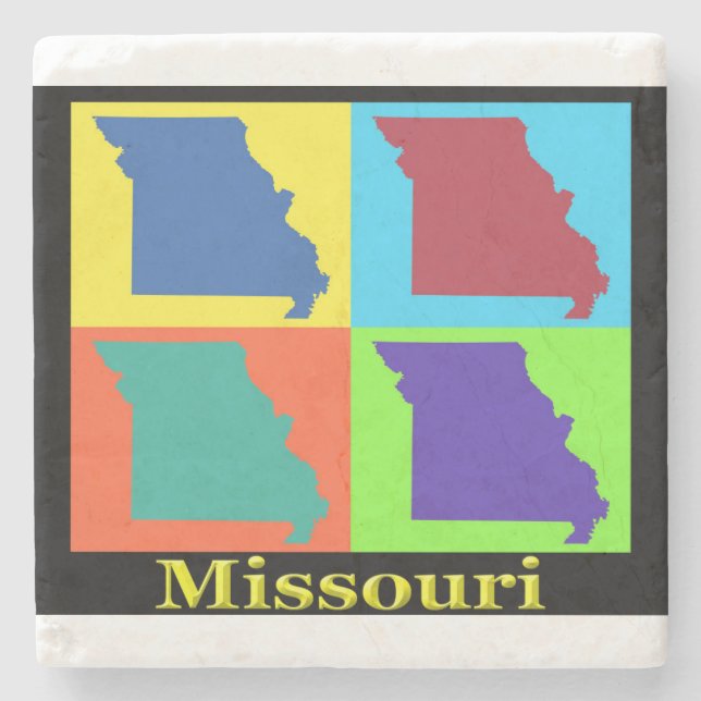 Porta-copo De Pedra Mapa de Missouri (Frente)