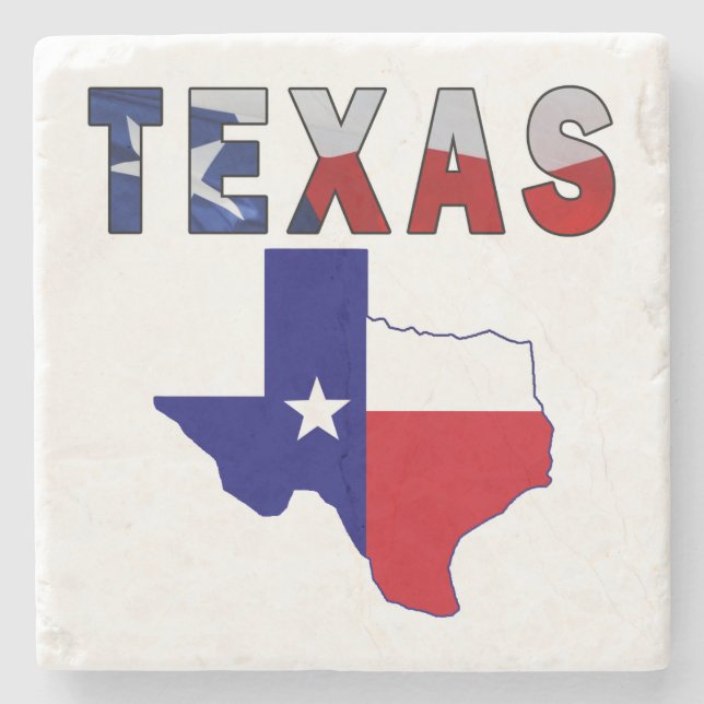Porta-copo De Pedra Mapa de Sinalizador com Texas (Frente)