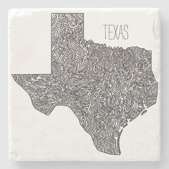 Porta-copo De Pedra Mapa de Texas (Frente)