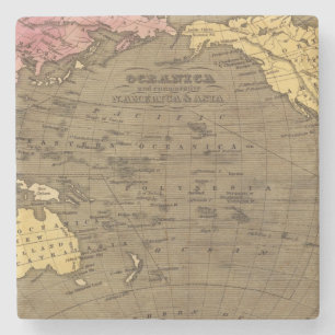 Porta-copo De Pedra Mapa do atlas colorido da mão de Oceanica