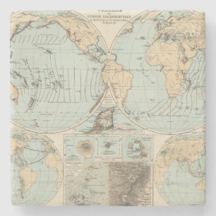 Porta-copo De Pedra Mapa do atlas do DES Erdinnern de Thatigkeit