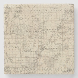 Porta-copo De Pedra Mapa do Condado de Harrison, estado de Iowa